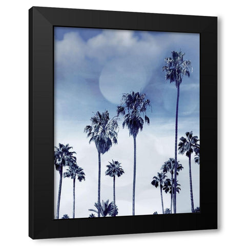 Beach Palms Indigo I Black Modern Wood Framed Art Print by Davis, Devon