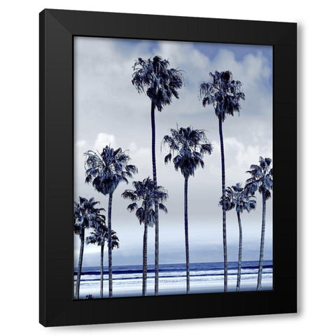 Beach Palms Indigo II Black Modern Wood Framed Art Print by Davis, Devon