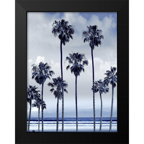 Beach Palms Indigo II Black Modern Wood Framed Art Print by Davis, Devon