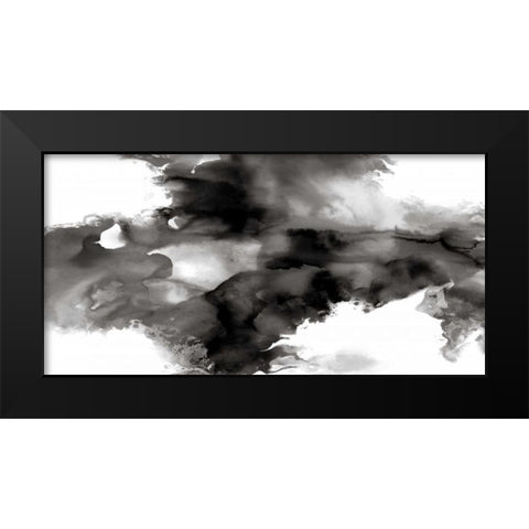 Movement Noir Black Modern Wood Framed Art Print by Hudson, Daniela