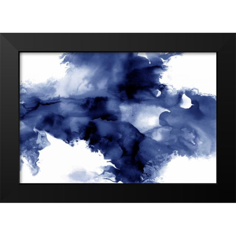 Derive in Indigo I Black Modern Wood Framed Art Print by Hudson, Daniela