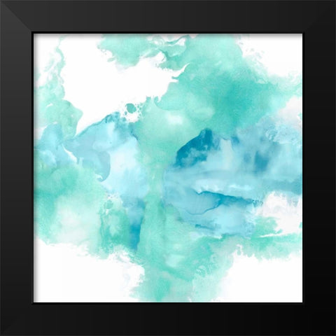 Ascending in Aqua Black Modern Wood Framed Art Print by Hudson, Daniela