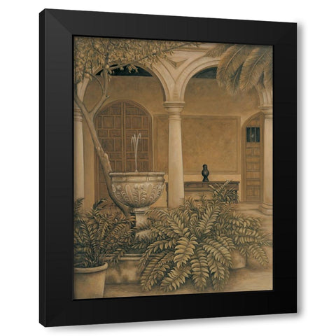 In the Courtyard Black Modern Wood Framed Art Print by Parks, David