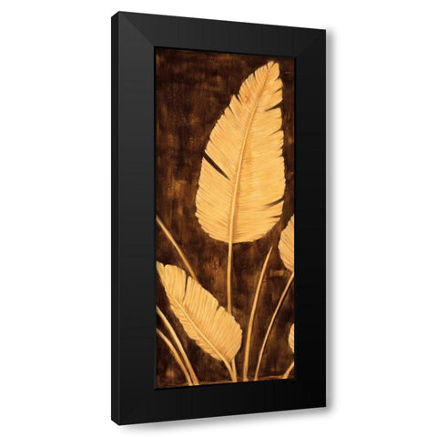 Tropical Palm Triptych II Black Modern Wood Framed Art Print with Double Matting by Parks, David