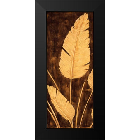 Tropical Palm Triptych II Black Modern Wood Framed Art Print by Parks, David