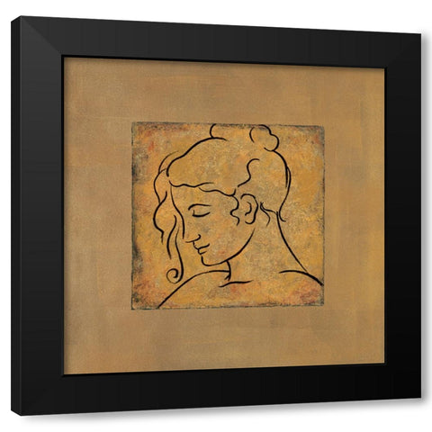 Etude de visage I Black Modern Wood Framed Art Print with Double Matting by Bennion, Dan