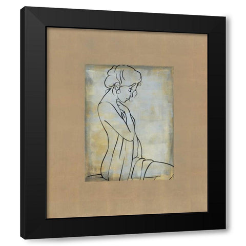 Femme assise I Black Modern Wood Framed Art Print by Bennion, Dan