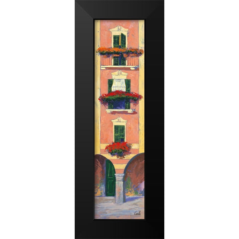 Balconi liguri III Black Modern Wood Framed Art Print by Corallo, Daniela