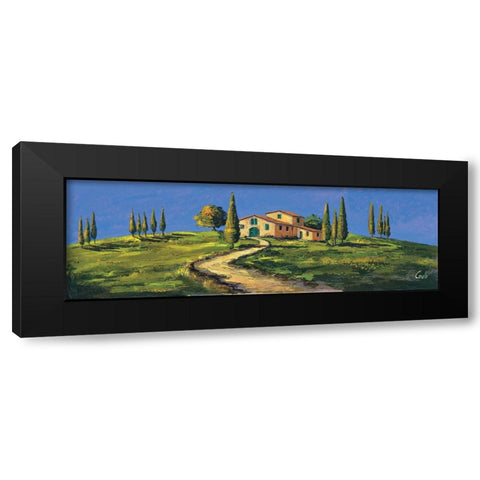 Casolare in Toscana Black Modern Wood Framed Art Print with Double Matting by Corallo, Daniela
