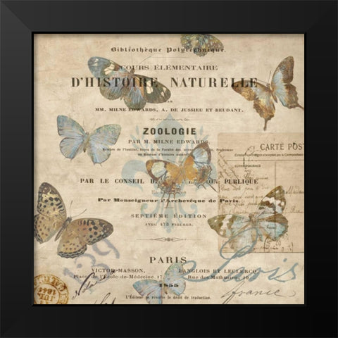 Papillon II Black Modern Wood Framed Art Print by Devellier, Deborah