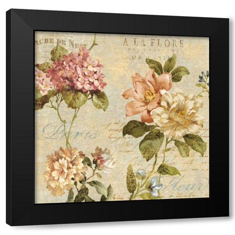 Fleur Paris I Black Modern Wood Framed Art Print with Double Matting by Devellier, Deborah