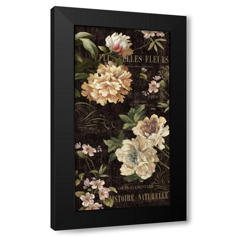 Fleurs Antique II Black Modern Wood Framed Art Print with Double Matting by Devellier, Deborah