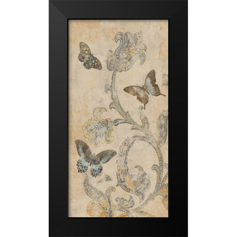 Papillion Decoratif I Black Modern Wood Framed Art Print by Devellier, Deborah