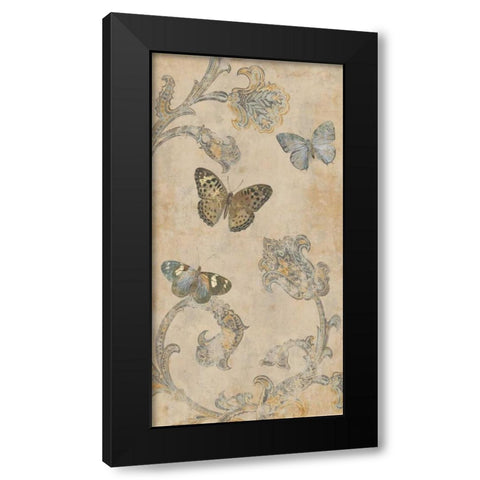 Papillion Decoratif II Black Modern Wood Framed Art Print by Devellier, Deborah