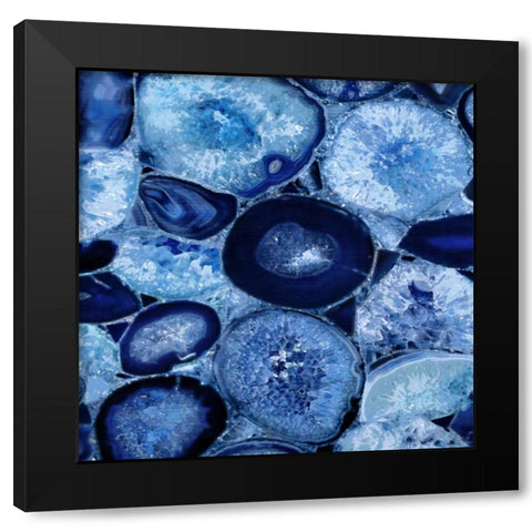 Agate in Blue I Black Modern Wood Framed Art Print with Double Matting by Carson, Danielle