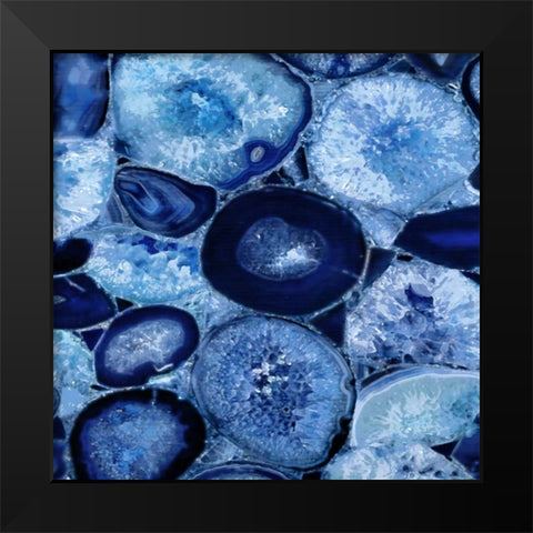 Agate in Blue I Black Modern Wood Framed Art Print by Carson, Danielle