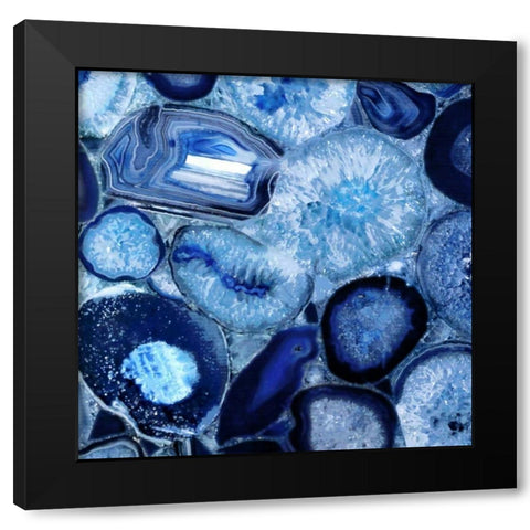 Agate in Blue II Black Modern Wood Framed Art Print with Double Matting by Carson, Danielle