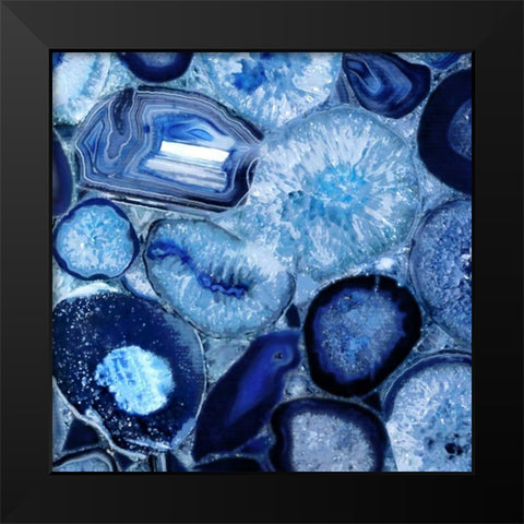 Agate in Blue II Black Modern Wood Framed Art Print by Carson, Danielle