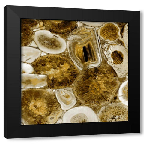 Agate in Gold I Black Modern Wood Framed Art Print by Carson, Danielle