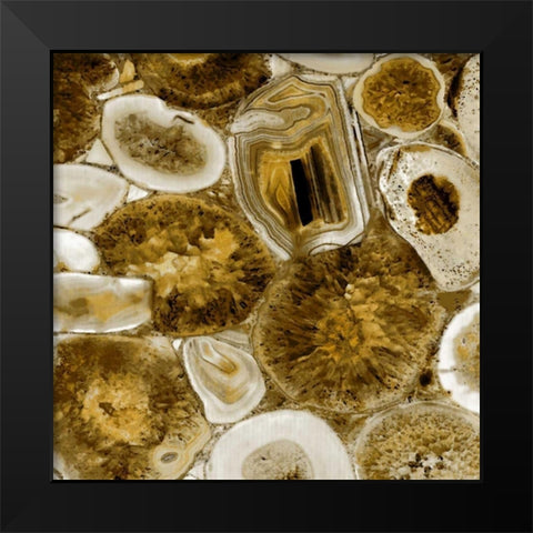 Agate in Gold I Black Modern Wood Framed Art Print by Carson, Danielle