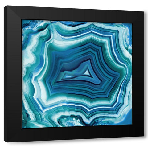 Agate in Aqua Black Modern Wood Framed Art Print with Double Matting by Carson, Danielle