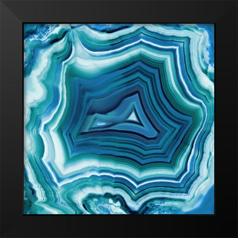 Agate in Aqua Black Modern Wood Framed Art Print by Carson, Danielle