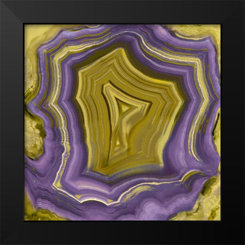 Agate in Purple and Gold I Black Modern Wood Framed Art Print by Carson, Danielle