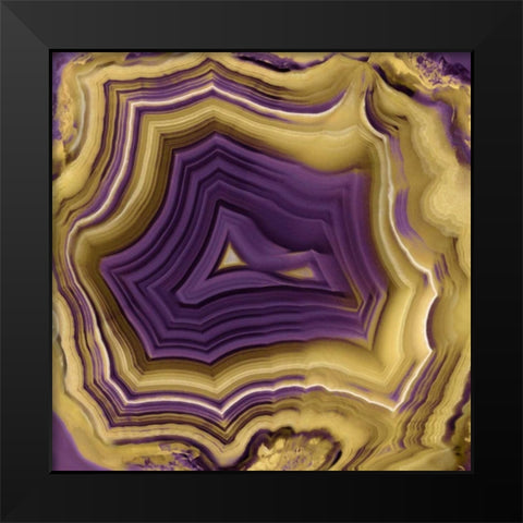 Agate in Purple and Gold II Black Modern Wood Framed Art Print by Carson, Danielle