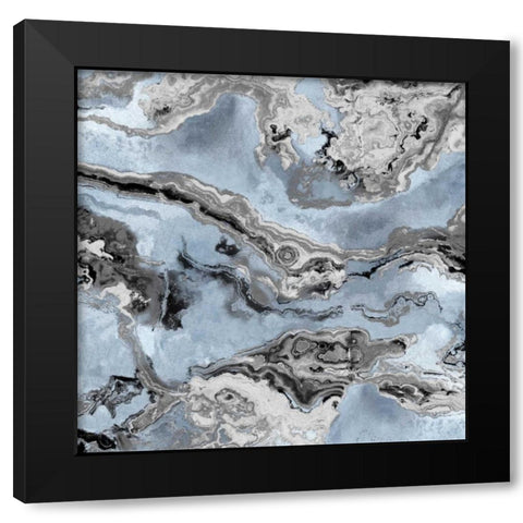 Onyx Blue Black Modern Wood Framed Art Print by Carson, Danielle