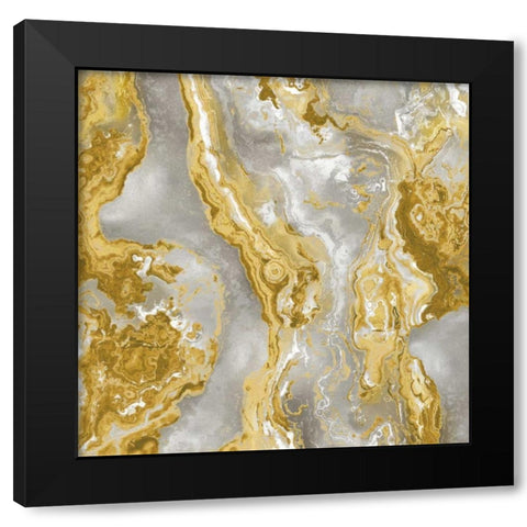 Onyx Golden Black Modern Wood Framed Art Print by Carson, Danielle