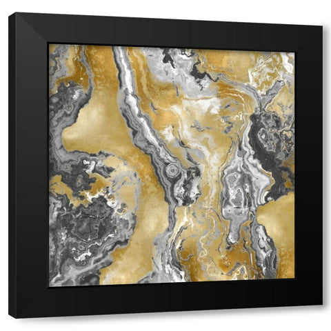 Onyx Grey Black Modern Wood Framed Art Print by Carson, Danielle