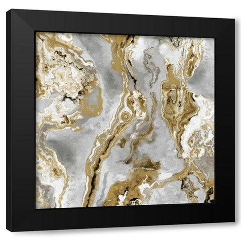 Onyx Silver Black Modern Wood Framed Art Print by Carson, Danielle