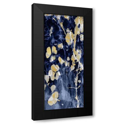 Indigo Nature with Gold II Black Modern Wood Framed Art Print with Double Matting by Carson, Danielle
