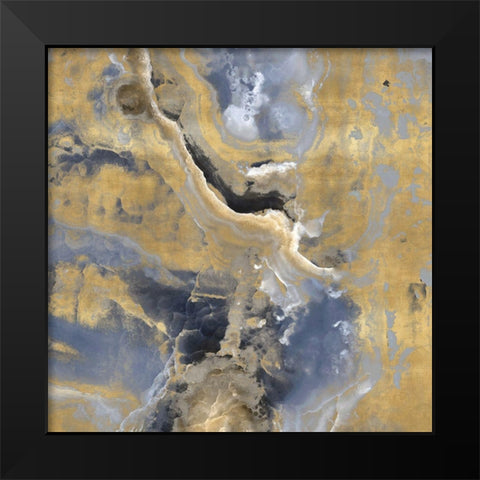 Stone with Gold and Gray I Black Modern Wood Framed Art Print by Carson, Danielle