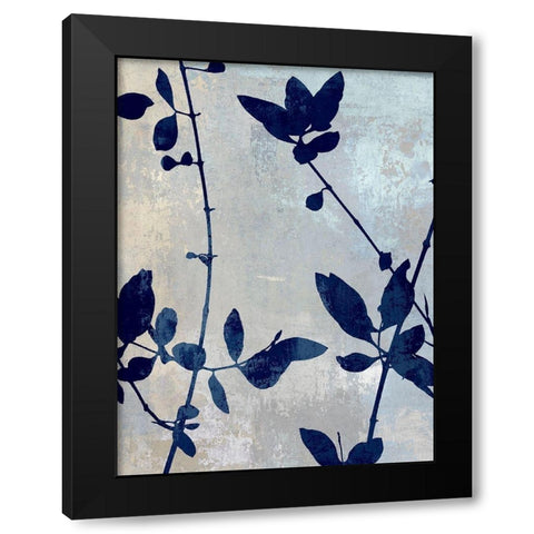 Nature Blue Silhouette II Black Modern Wood Framed Art Print with Double Matting by Carson, Danielle
