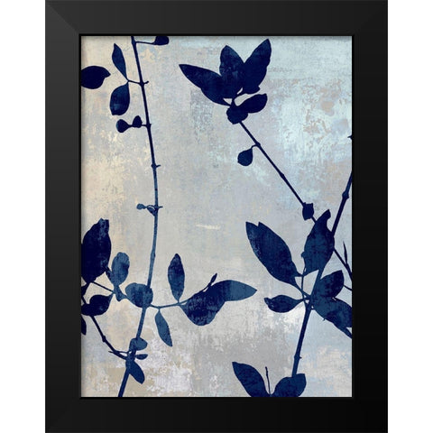 Nature Blue Silhouette II Black Modern Wood Framed Art Print by Carson, Danielle