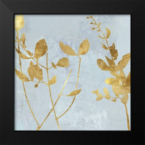 Nature Gold on Blue Black Modern Wood Framed Art Print by Carson, Danielle