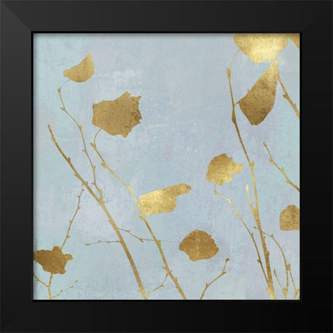 Nature Gold on Blue I Black Modern Wood Framed Art Print by Carson, Danielle