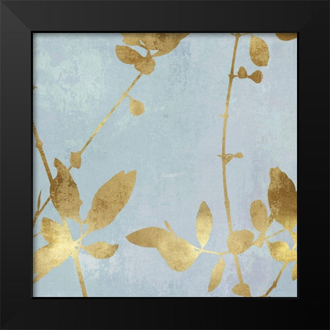 Nature Gold on Blue III Black Modern Wood Framed Art Print by Carson, Danielle