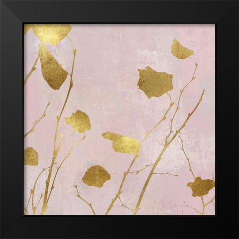 Nature Gold on Pink Blush I Black Modern Wood Framed Art Print by Carson, Danielle