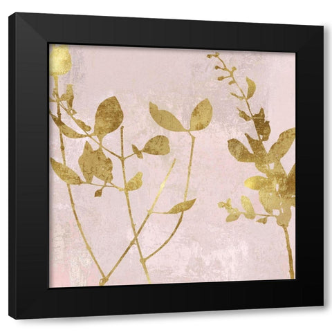 Nature Gold on Pink Blush II Black Modern Wood Framed Art Print by Carson, Danielle
