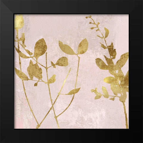 Nature Gold on Pink Blush II Black Modern Wood Framed Art Print by Carson, Danielle