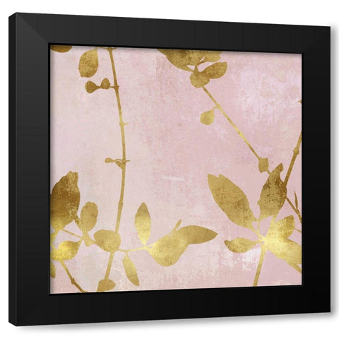 Nature Gold on Pink Blush III Black Modern Wood Framed Art Print by Carson, Danielle