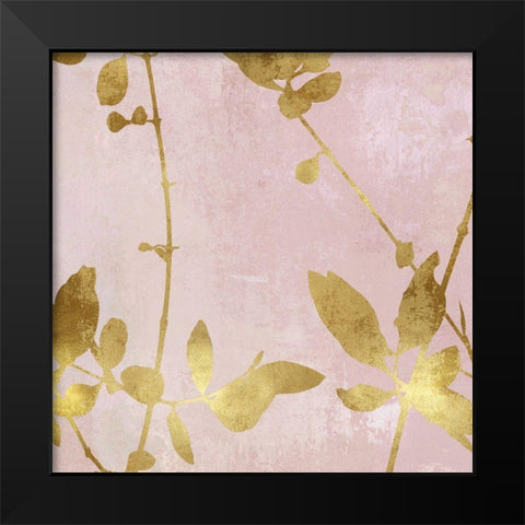 Nature Gold on Pink Blush III Black Modern Wood Framed Art Print by Carson, Danielle