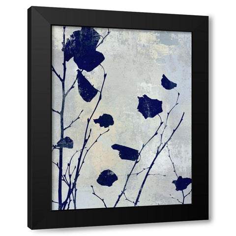 Nature Silhouette Blue III Black Modern Wood Framed Art Print with Double Matting by Carson, Danielle