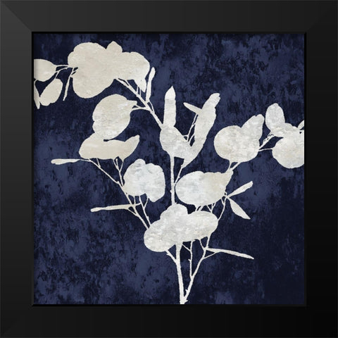 Nature White on Blue III Black Modern Wood Framed Art Print by Carson, Danielle