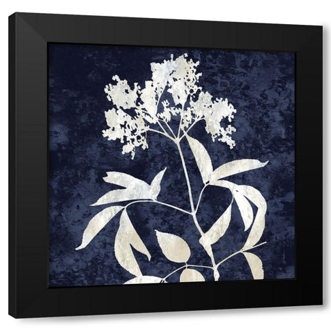 Nature White on Blue V Black Modern Wood Framed Art Print by Carson, Danielle