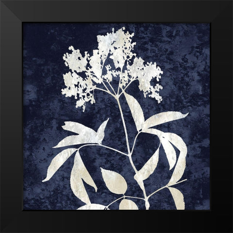 Nature White on Blue V Black Modern Wood Framed Art Print by Carson, Danielle