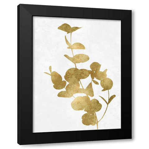 Nature Gold on White I Black Modern Wood Framed Art Print by Carson, Danielle