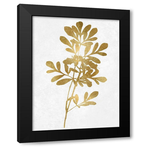 Nature Gold on White II Black Modern Wood Framed Art Print by Carson, Danielle